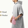 Unisex Homelevel Poncho, L-XL, Γκρι / Ροζ, Βιολογικό βαμβάκι, 54881.20.20