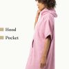 Homelevel unisex surf poncho, S-M, Ροζ, Βιολογικό βαμβάκι, 54981.19