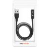 Καλώδιο φόρτισης USB για Pebble 2SE/2+/Time, Kwmobile, Μαύρο, Πλαστικό, 38723.01