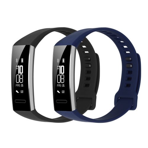 Σετ 2 ιμάντες για Huawei Band 2 / Band 2 Pro, kwmobile, Silicone, Blue / Black, 43318.01