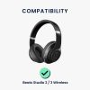 Σετ 2 μαξιλαριών αυτιών για ακουστικά Beats Studio 2/Studio 3 Wireless, Kwmobile, Μαύρο, Οικολογικό δέρμα, 45042.01