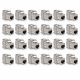 Σετ 24 βυσμάτων 10 Gbit CAT6A για καλώδια Ethernet RJ45, Kwmobile, Silver, Metal, 45358.24