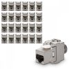 Σετ 24 βυσμάτων 10 Gbit CAT6A για καλώδια Ethernet RJ45, Kwmobile, Silver, Metal, 45358.24