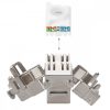 Σετ 24 βυσμάτων 10 Gbit CAT6A για καλώδια Ethernet RJ45, Kwmobile, Silver, Metal, 45358.24