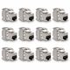 Σετ 12 βυσμάτων 10 Gbit CAT6A για καλώδια Ethernet RJ45, Kwmobile, Silver, Metal, 45358.12