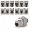 Σετ 12 βυσμάτων 10 Gbit CAT6A για καλώδια Ethernet RJ45, Kwmobile, Silver, Metal, 45358.12