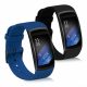 Σετ 2 ιμάντων για Samsung Gear Fit2 / Gear Fit 2 Pro, kwmobile, σιλικόνη, μπλε / μαύρο, 38830.04