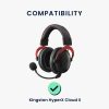 Σετ 2 μαξιλαριών αυτιών για ακουστικά Kingston HyperX Cloud II Gaming, Kwmobile, Μαύρο, Οικολογικό δέρμα, 47635.01