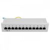 Patch Panel Cat6 με 12 θύρες RJ45 και επιτοίχια τοποθέτηση, Kwmobile, Grey, Metal, 47695.02