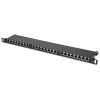 Patch Panel Cat6 με 24 θύρες RJ45 και βάση στήριξης, Kwmobile, Black, Metal, 48307.01.01