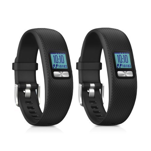 Σετ 2 ιμάντες για Garmin Vivofit 4, kwmobile, Silicone, Black, 44228.47