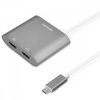 Προσαρμογέας USB-C για διπλό HDMI 4k 30Hz, Kwmobile, Silver, Metal, 50604.01