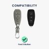 Θήκη κλειδιού αυτοκινήτου για Ford - 3 κουμπιά - Keyless Go, kwmobile, Nubuck Leather, Grey, 49597.03