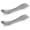 2 x Navaris 3-in-1 Titanium Camping Spork Set, Fork, Spoon, Knife, 51390.02