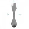 2 x Navaris 3-in-1 Titanium Camping Spork Set, Fork, Spoon, Knife, 51390.02