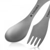 2 x Navaris 3-in-1 Titanium Camping Spork Set, Fork, Spoon, Knife, 51390.02