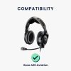 Σετ 2 μαξιλαριών αυτιών για Bose A20 Aviation Headset, Kwmobile, Μαύρο, Οικολογικό δέρμα, 51557.01