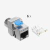 Σετ 6 βυσμάτων 40 Gbit CAT8 για καλώδια Ethernet RJ45, Kwmobile, Silver, Metal, 52517.06