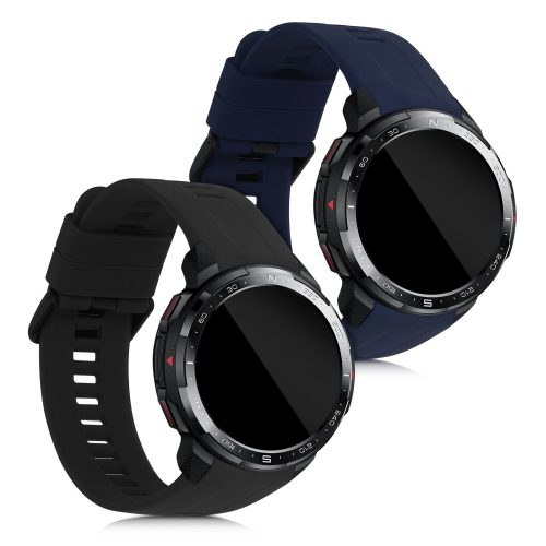 Σετ 2 ιμάντων για Honor Watch GS Pro, Silicone, Black / Blue, 53585.01