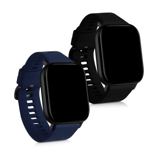 Σετ 2 ιμάντων για Xiaomi Amazfit GTS 2 Mini, Silicone, Black / Blue, 54464.01