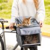 Navaris Pet Carrier Backpack for Bicycle, Polyester, Grey, 54595.22