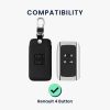 Θήκη κλειδιού αυτοκινήτου για Renault / Dacia - 4 κουμπιά - Keyless Go, kwmobile, Eco leather, Μαύρο, 44637.43