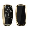 Θήκη κλειδιού αυτοκινήτου για Mercedes Benz - Smart Key, kwmobile, Silicone, Black / Gold, 56003.01