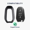 Θήκη κλειδιού αυτοκινήτου για Peugeot / Citroen - 3 Κουμπιά - Keyless Go, kwmobile, Πλαστικό, Μαύρο / Γκρι, 56474.01