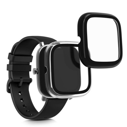 Σετ 2 θηκών για Xiaomi Amazfit GTS 2 Mini, kwmobile, Safety Glass, Μαύρο / Διαφανές, 56690.03