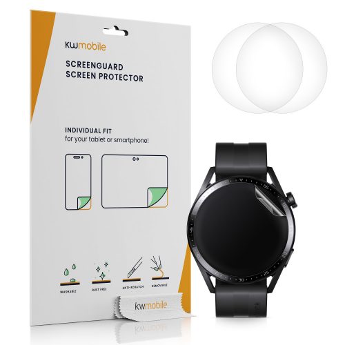 Σετ 3 προστατευτικών μεμβρανών για Huawei Watch GT 3 (42mm), kwmobile, Polymer, Transparent, 56985.1