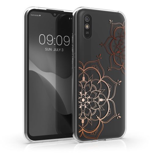 Θήκη Kwmobile για Xiaomi Redmi 9A/Redmi 9AT, σιλικόνη, διαφανές/ροζ, 57092.02