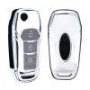 Θήκη για κλειδί αυτοκινήτου Ford 3 Buttons - MyKey, Kwmobile, Silver, Silicone, 57313.94