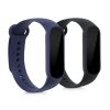 Σετ 2 ιμάντων για Xiaomi Mi Smart Band 6/Mi Band 6/Mi Band 5, Kwmobile, Black/Blue, Silicone, 57428.02