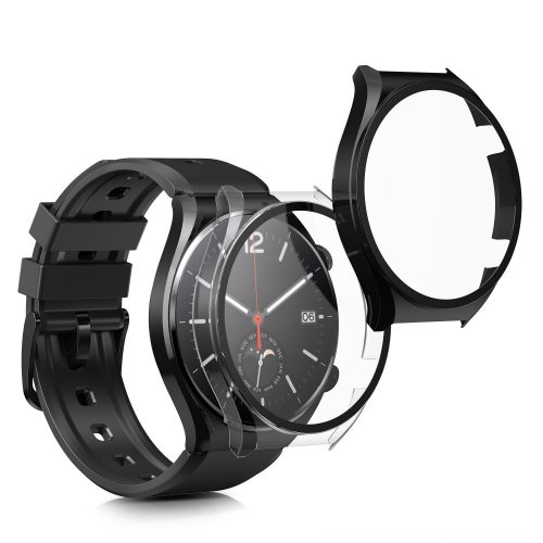 Σετ 2 θηκών για Xiaomi Watch S1, Kwmobile, Μαύρο/Διαφανές, Πλαστικό, 57779.01