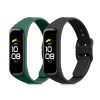 Σετ 2 ιμάντων για Samsung Galaxy Fit 2, Kwmobile, Μαύρο/Πράσινο, Σιλικόνη, 53962.05