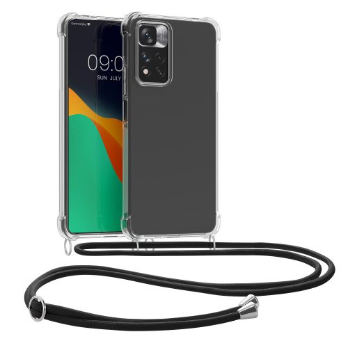 Θήκη Kwmobile για Xiaomi Redmi Note 11 Pro Plus 5G, σιλικόνη, διαφανές/μαύρο, 58099.01