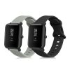 Σετ 2 ιμάντων για Huami Amazfit Bip/Amazfit Bip Lite, Kwmobile, Γκρι/Μαύρο, Σιλικόνη, 58181.01