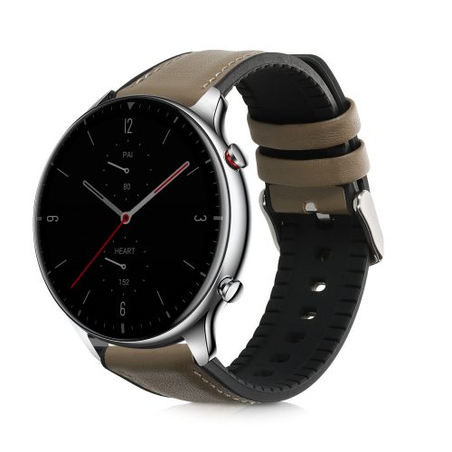 Λουράκι για Huami Amazfit GTR (47mm)/Amazfit GTR 2, Kwmobile, Πράσινο, Φυσικό δέρμα, 54018.107