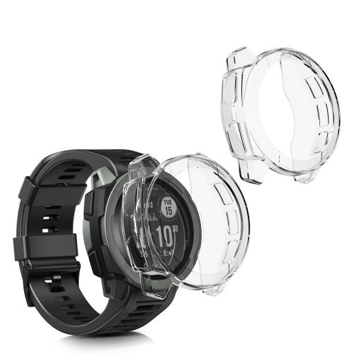 Σετ 2 θηκών για Garmin Instinct 2, Kwmobile, Transparent, Silicone, 58348.01