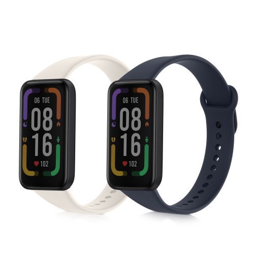 Σετ 2 λουριά για Xiaomi Redmi Smart Band Pro, Kwmobile, Μπλε/Γκρι, Σιλικόνη, 57425.03