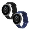 Σετ 2 ιμάντων για Huawei Watch GT 3 Pro (46mm), Kwmobile, Μαύρο/Μπλε, Σιλικόνη, 58637.01