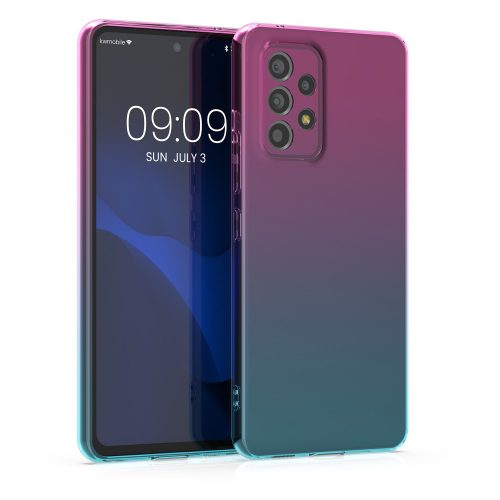 Θήκη Kwmobile για Samsung Galaxy A53 5G, Σιλικόνη, Ροζ/Μπλε, 58626.01