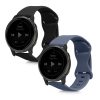 Σετ 2 ιμάντων για Garmin Venu Sq/Venu 2 Plus/Vivomove Sport, Kwmobile, Μαύρο/Μπλε, Σιλικόνη, 58746.01