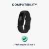 Βάση σύνδεσης για Fitbit Inspire 2/Ace 3, Kwmobile, Μαύρο/Ασημί, Μεταλλικό, 58723.01