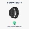 Βάση σύνδεσης για Fitbit Versa/Versa Lite/Versa 2, Kwmobile, Μαύρο/Ασημί, Metal, 58722.01