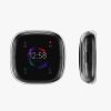 Σετ 2 θηκών Kwmobile για Fitbit Versa 4/Sense 2, Silicone, Black/Transparent, 58874.01