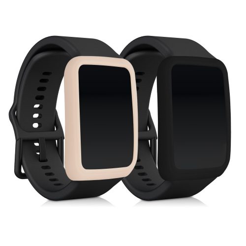 Σετ 2 θηκών για Oppo Watch Free, Kwmobile, Μαύρο/Κρεμ, Σιλικόνη, 58877.02