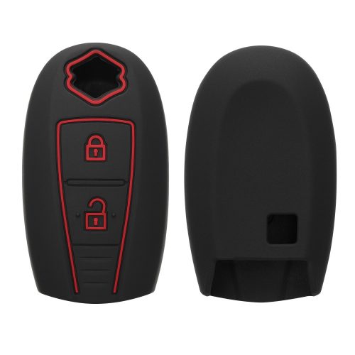 Κλειδιά αυτοκινήτου για Suzuki 2 Κουμπιά - Keyless Go, Kwmobile, Μαύρο/Κόκκινο, Σιλικόνη, 47668.03