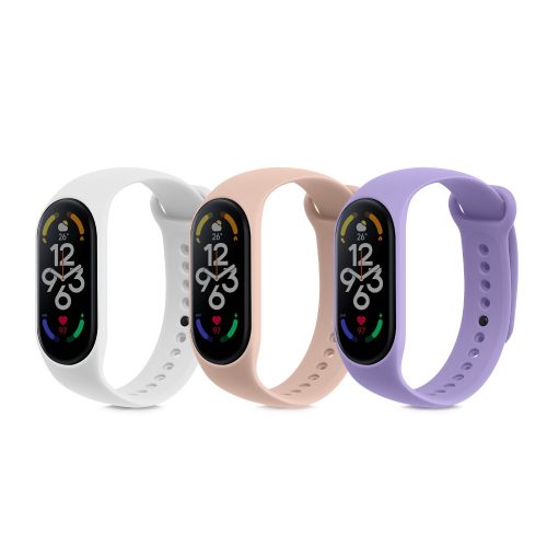 Σετ 3 λουριών για Xiaomi Mi Band 7, Kwmobile, Πολύχρωμο, Σιλικόνη, 58974.02