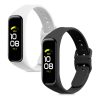 Σετ 2 ιμάντων για Samsung Galaxy Fit 2, Kwmobile, Μαύρο/Λευκό, Σιλικόνη, 53962.07